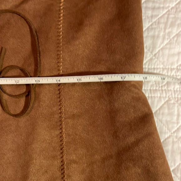 Parallel L Faux Suede Jacket Long Full Sleeves Brass Buttons closure with Ties - Picture 5 of 16